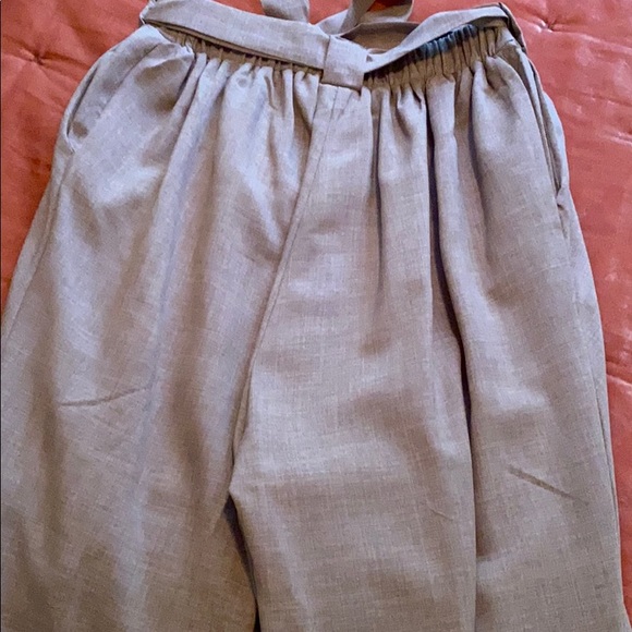 Cross front high waisted slacks with pockets. - Picture 4 of 4